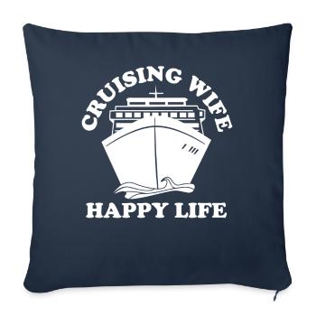 Funny Cruise Wife Cruise Ship - Sofa pillowcase 17,3'' x 17,3'' (45 x 45 cm) - navy - Front