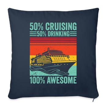 Funny Cruise Retro - Sofa pillowcase 17,3'' x 17,3'' (45 x 45 cm) - navy - Front