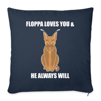 Big Floppa Caracal Cat Meme - Sofa pillowcase 17,3'' x 17,3'' (45 x 45 cm) - navy - Front