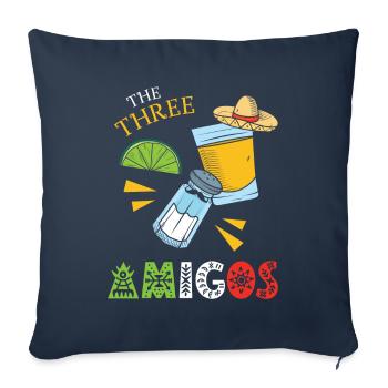 The Three Amigos Tequila Alcohol - Sofa pillowcase 17,3'' x 17,3'' (45 x 45 cm) - navy - Front
