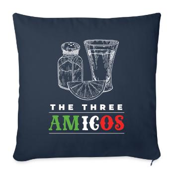 Les trois Amigos Tequila Alcool - Housse de coussin décorative 45 x 45 cm - bleu marine - Devant