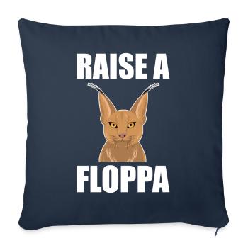 Big Floppa Caracal Cat Meme - Sofa pillowcase 17,3'' x 17,3'' (45 x 45 cm) - navy - Front