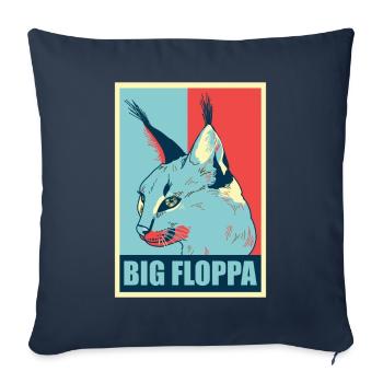 Big Floppa Karakal Katze Meme Retro - Sofakissenbezug 45 x 45 cm - Navy - Vorne