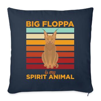 Big Floppa Caracal Cat Meme - Sofa pillowcase 17,3'' x 17,3'' (45 x 45 cm) - navy - Front
