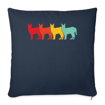 Big Floppa Karakal Katze Meme Retro - Sofakissenbezug 45 x 45 cm - Navy - Vorne