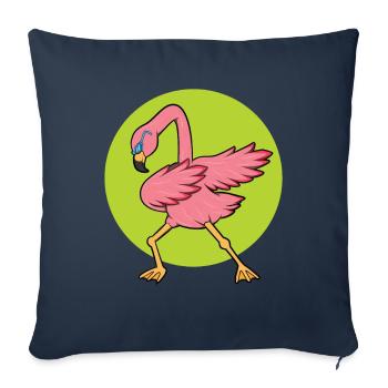 Flamingo Funny Party Gift - Sofa pillowcase 17,3'' x 17,3'' (45 x 45 cm) - navy - Front