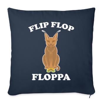 Big Floppa Caracal Cat Meme - Sofa pillowcase 17,3'' x 17,3'' (45 x 45 cm) - navy - Front