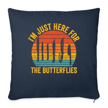 Funny knife collector retro - Sofa pillowcase 17,3'' x 17,3'' (45 x 45 cm) - navy - Front