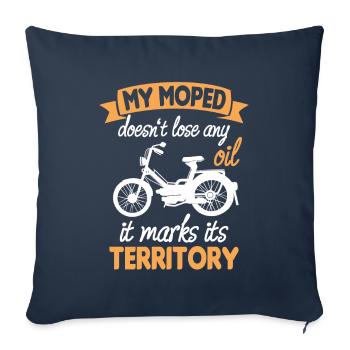 Moped Lose Oil Marks Territory Moped Driver Hobbyist - Sofa pillowcase 17,3'' x 17,3'' (45 x 45 cm) - navy - Front