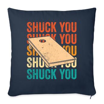 Drôle de trou de maïs Cornhole Retro - Housse de coussin décorative 45 x 45 cm - bleu marine - Devant