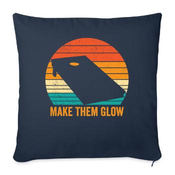 Drôle de trou de maïs Cornhole Retro - Housse de coussin décorative 45 x 45 cm - bleu marine - Devant