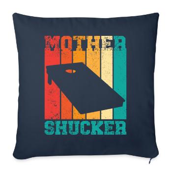 Drôle de trou de maïs Cornhole Retro - Housse de coussin décorative 45 x 45 cm - bleu marine - Devant