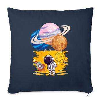 Astronaut Uranus Mercury Saturn Balloons - Sofa pillowcase 17,3'' x 17,3'' (45 x 45 cm) - navy - Front