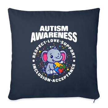 Autism Autism Gift - Sofa pillowcase 17,3'' x 17,3'' (45 x 45 cm) - navy - Front