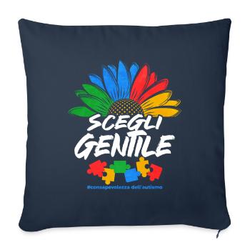 Autism Autism Gift - Sofa pillowcase 17,3'' x 17,3'' (45 x 45 cm) - navy - Front