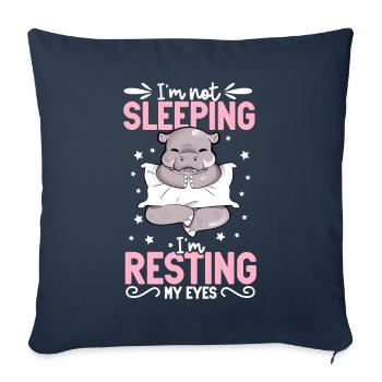 I don't sleep - hippopotamus - Sofa pillowcase 17,3'' x 17,3'' (45 x 45 cm) - navy - Front
