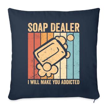 Funny soap making soap merchant - Sofa pillowcase 17,3'' x 17,3'' (45 x 45 cm) - navy - Front