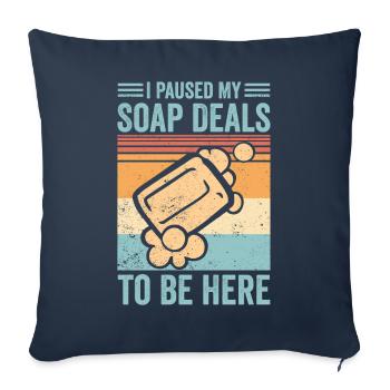 Funny soap making soap merchant - Sofa pillowcase 17,3'' x 17,3'' (45 x 45 cm) - navy - Front