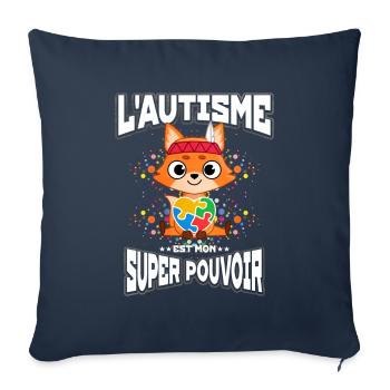 Autism Autism Gift - Sofa pillowcase 17,3'' x 17,3'' (45 x 45 cm) - navy - Front