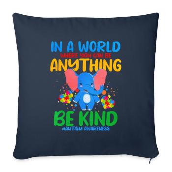 Autism Autism Gift - Sofa pillowcase 17,3'' x 17,3'' (45 x 45 cm) - navy - Front
