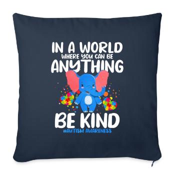 Autism Autism Gift - Sofa pillowcase 17,3'' x 17,3'' (45 x 45 cm) - navy - Front
