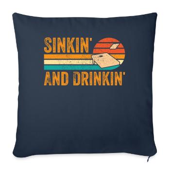 Drôle de trou de maïs Cornhole Retro - Housse de coussin décorative 45 x 45 cm - bleu marine - Devant