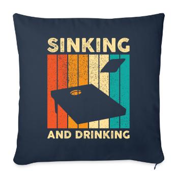 Drôle de trou de maïs Cornhole Retro - Housse de coussin décorative 45 x 45 cm - bleu marine - Devant