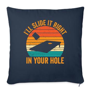 Funny Cornhole Corn Hole Retro - Sofa pillowcase 17,3'' x 17,3'' (45 x 45 cm) - navy - Front