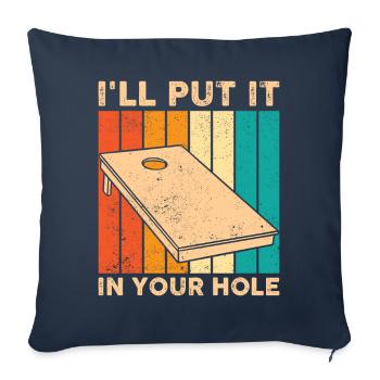 Funny Cornhole Corn Hole Retro - Sofa pillowcase 17,3'' x 17,3'' (45 x 45 cm) - navy - Front