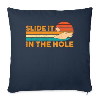 Funny Cornhole Corn Hole Retro - Sofa pillowcase 17,3'' x 17,3'' (45 x 45 cm) - navy - Front