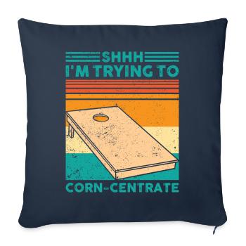Drôle de trou de maïs Cornhole Retro - Housse de coussin décorative 45 x 45 cm - bleu marine - Devant