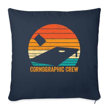 Drôle de trou de maïs Cornhole Retro - Housse de coussin décorative 45 x 45 cm - bleu marine - Devant