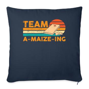 Drôle de trou de maïs Trou de maïs rétro - Housse de coussin décorative 45 x 45 cm - bleu marine - Devant