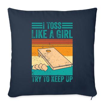 Drôle de trou de maïs - Housse de coussin décorative 45 x 45 cm - bleu marine - Devant