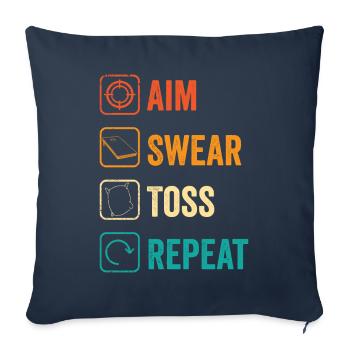 Drôle de trou de maïs Trou de maïs rétro - Housse de coussin décorative 45 x 45 cm - bleu marine - Devant