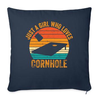 Cornhole Corn Hole Retro - Housse de coussin décorative 45 x 45 cm - bleu marine - Devant