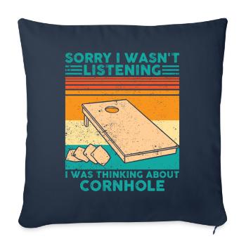 Funny cornhole - Sofa pillowcase 17,3'' x 17,3'' (45 x 45 cm) - navy - Front