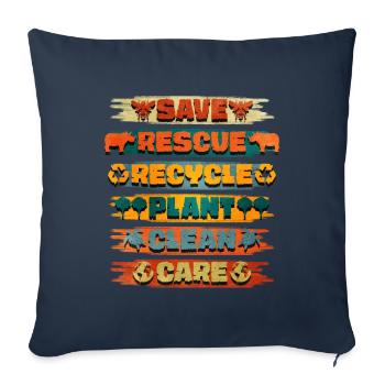 Recycling - Sofa pillowcase 17,3'' x 17,3'' (45 x 45 cm) - navy - Front