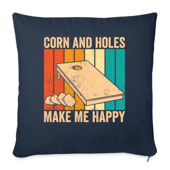 Funny Cornhole Corn Hole Retro - Sofa pillowcase 17,3'' x 17,3'' (45 x 45 cm) - navy - Front