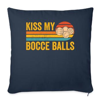 Funny Boccia Ball Retro - Sofa pillowcase 17,3'' x 17,3'' (45 x 45 cm) - navy - Front