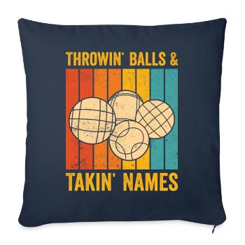 Funny Boccia Ball Retro - Sofa pillowcase 17,3'' x 17,3'' (45 x 45 cm) - navy - Front
