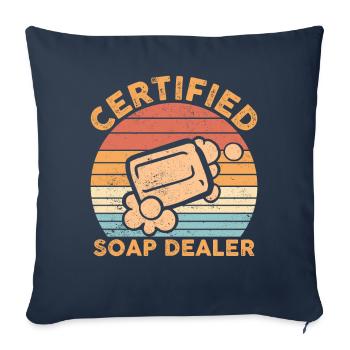 Funny soap making soap merchant - Sofa pillowcase 17,3'' x 17,3'' (45 x 45 cm) - navy - Front