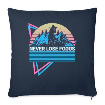 Appareil photo Photographie Photographe Rétro - Housse de coussin décorative 45 x 45 cm - bleu marine - Devant