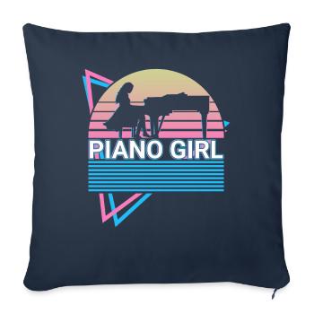 Piano Girl Keyboard Klavier Retro - Sofa pillowcase 17,3'' x 17,3'' (45 x 45 cm) - navy - Front