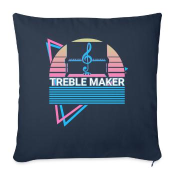 Piano Clavier Piano Retro - Housse de coussin décorative 45 x 45 cm - bleu marine - Devant