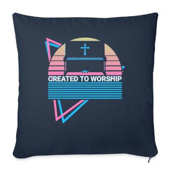 Piano Keyboard Piano Retro - Sofa pillowcase 17,3'' x 17,3'' (45 x 45 cm) - navy - Front
