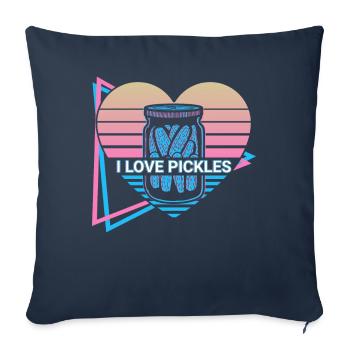I Love Pickles Cucumber Retro - Sofa pillowcase 17,3'' x 17,3'' (45 x 45 cm) - navy - Front