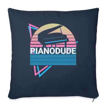 Piano Dude Clavier Piano Rétro - Housse de coussin décorative 45 x 45 cm - bleu marine - Devant