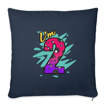 2nd Birthday - Sofa pillowcase 17,3'' x 17,3'' (45 x 45 cm) - navy - Front