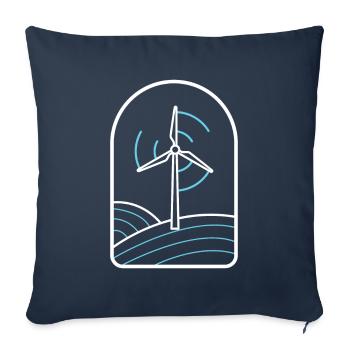 Énergie éolienne Éolienne Énergie éolienne Énergie éolienne - Housse de coussin décorative 45 x 45 cm - bleu marine - Devant